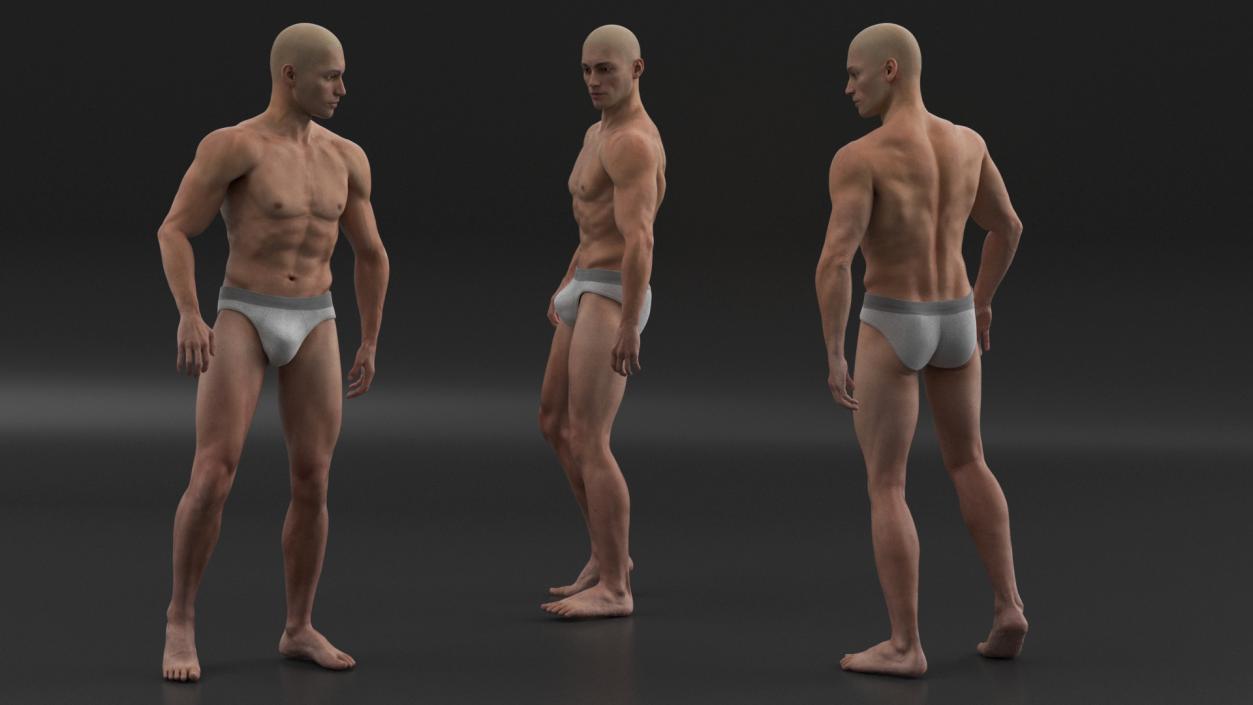 3D model Athletic Male Figure in Underwear 2