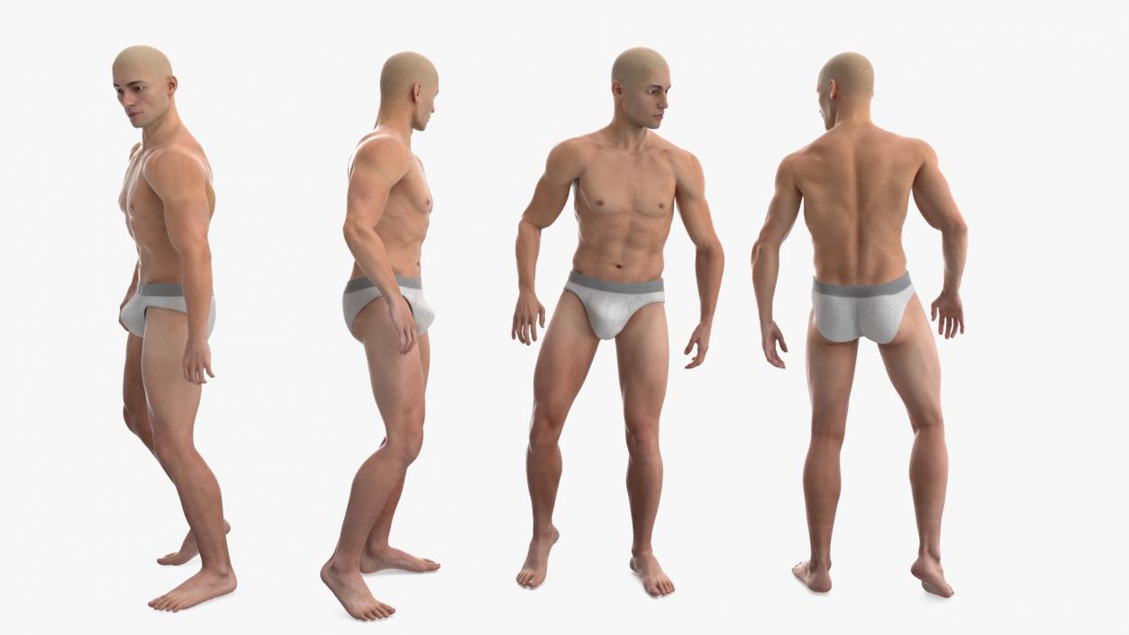 3D model Athletic Male Figure in Underwear 2