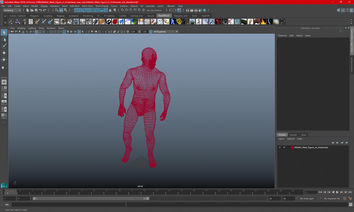 3D model Athletic Male Figure in Underwear 2