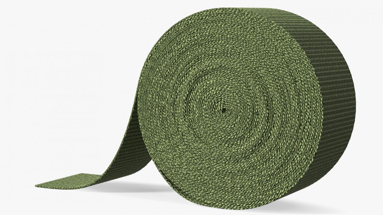 Webbing Belt Strap Roll Green 3D model