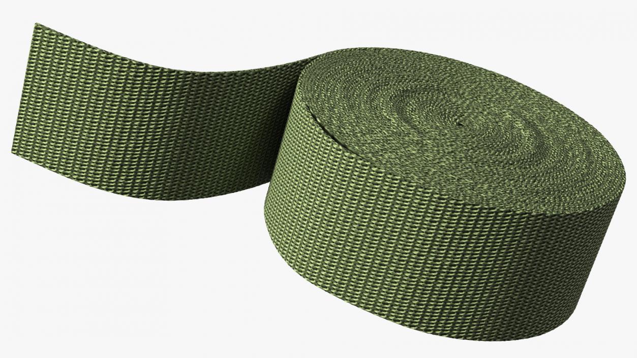 Webbing Belt Strap Roll Green 3D model