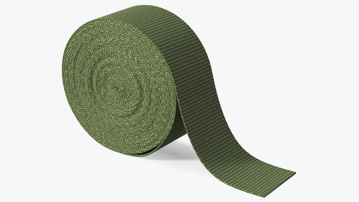 Webbing Belt Strap Roll Green 3D model