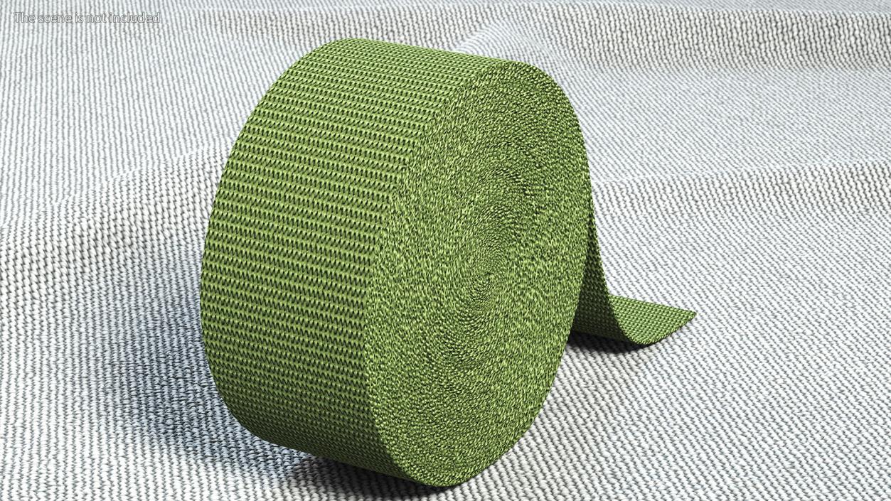 Webbing Belt Strap Roll Green 3D model