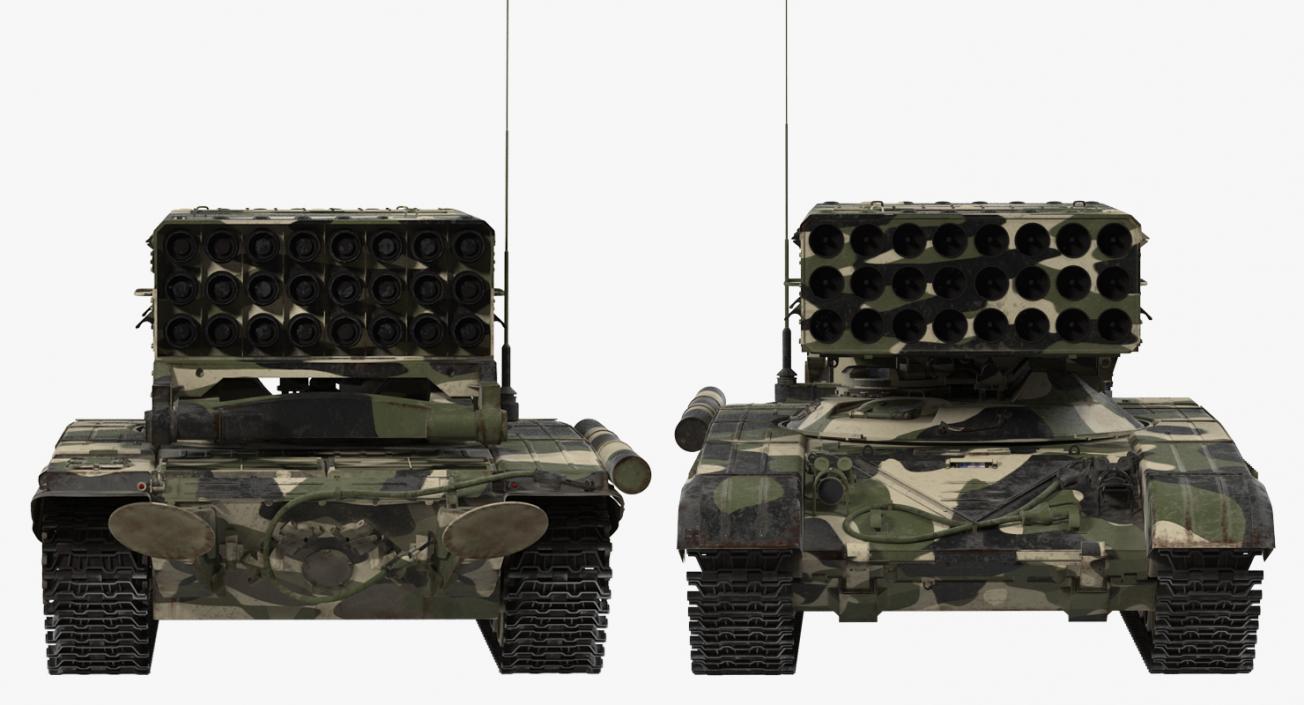 Russian 24 barrel Multiple Rocket Launcher TOS-1A 3D model