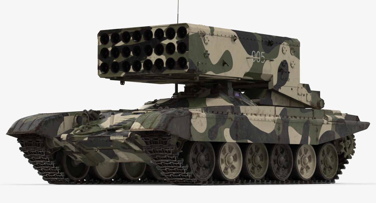 Russian 24 barrel Multiple Rocket Launcher TOS-1A 3D model