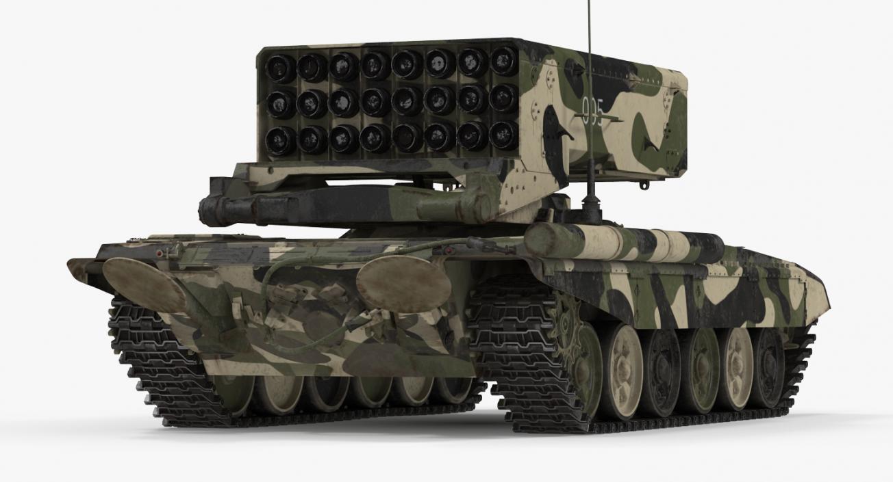 Russian 24 barrel Multiple Rocket Launcher TOS-1A 3D model