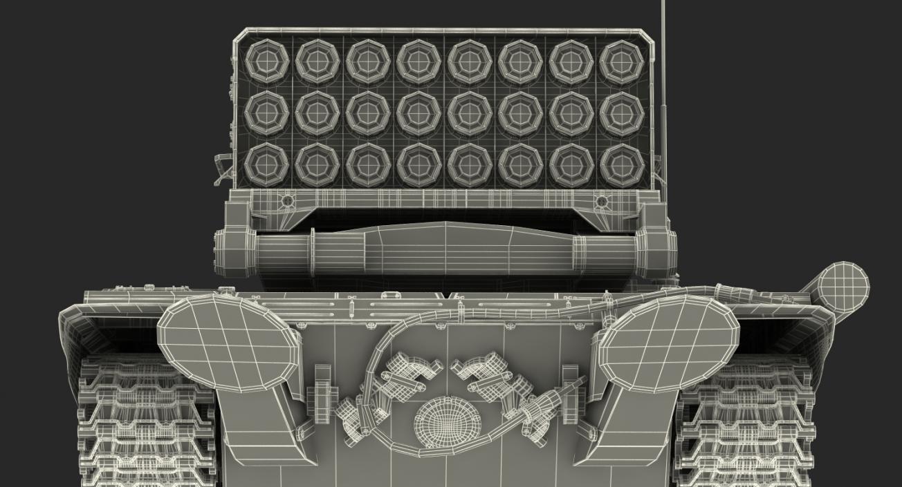 Russian 24 barrel Multiple Rocket Launcher TOS-1A 3D model