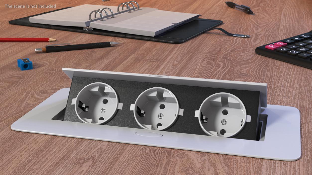 3D White Triple Hidden Socket