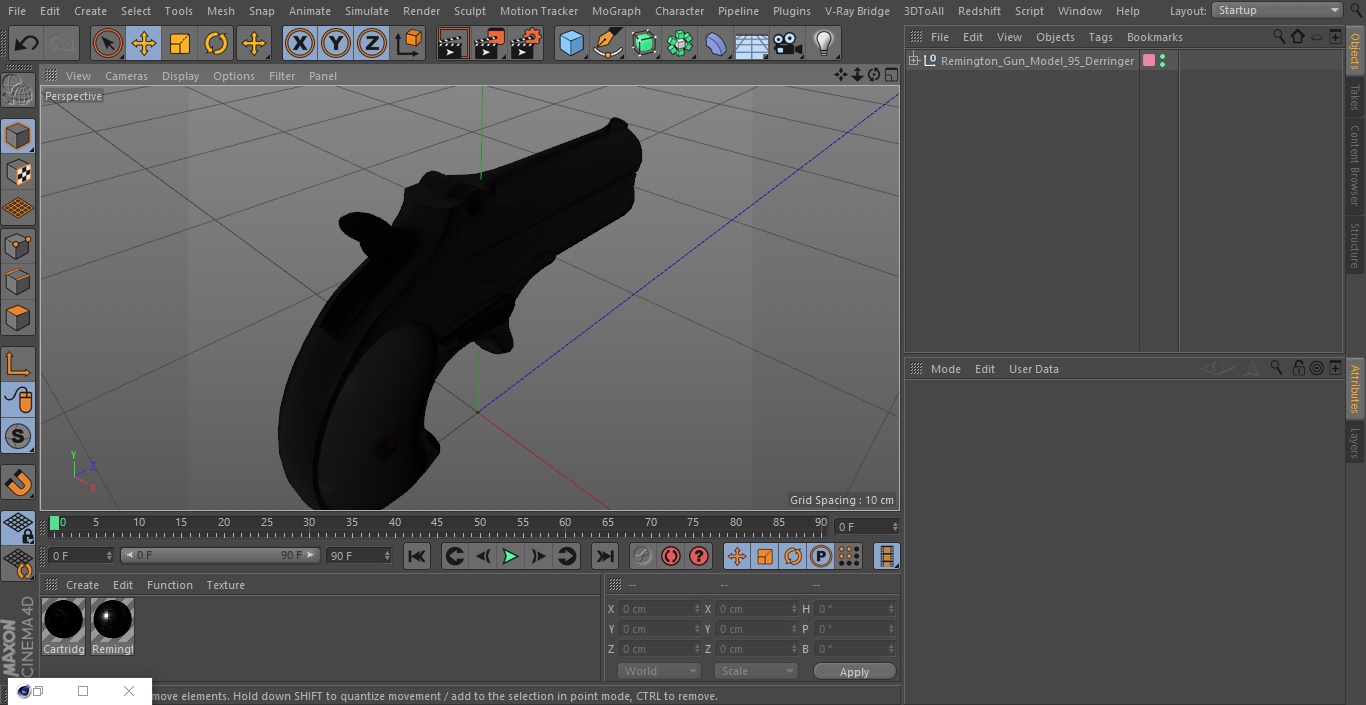 Remington Gun Model 95 Derringer 3D