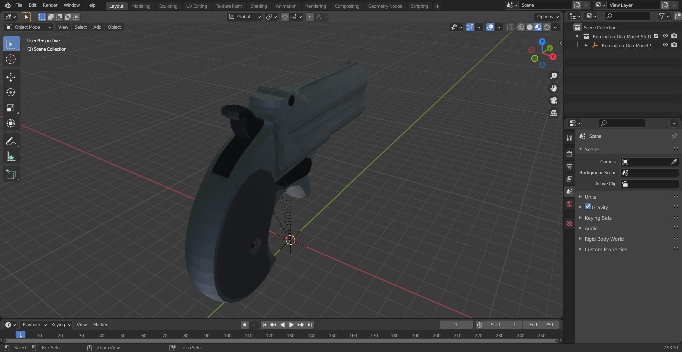 Remington Gun Model 95 Derringer 3D