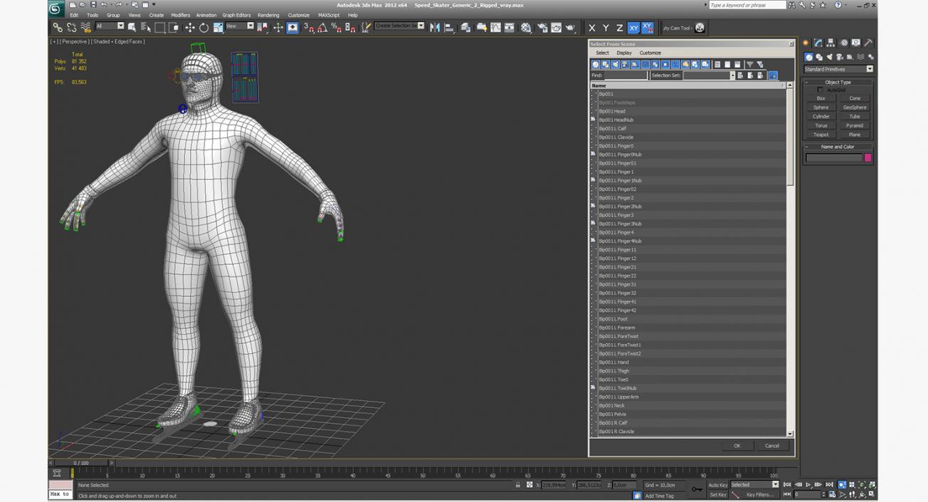 Speed Skater Generic 2 Rigged 3D model