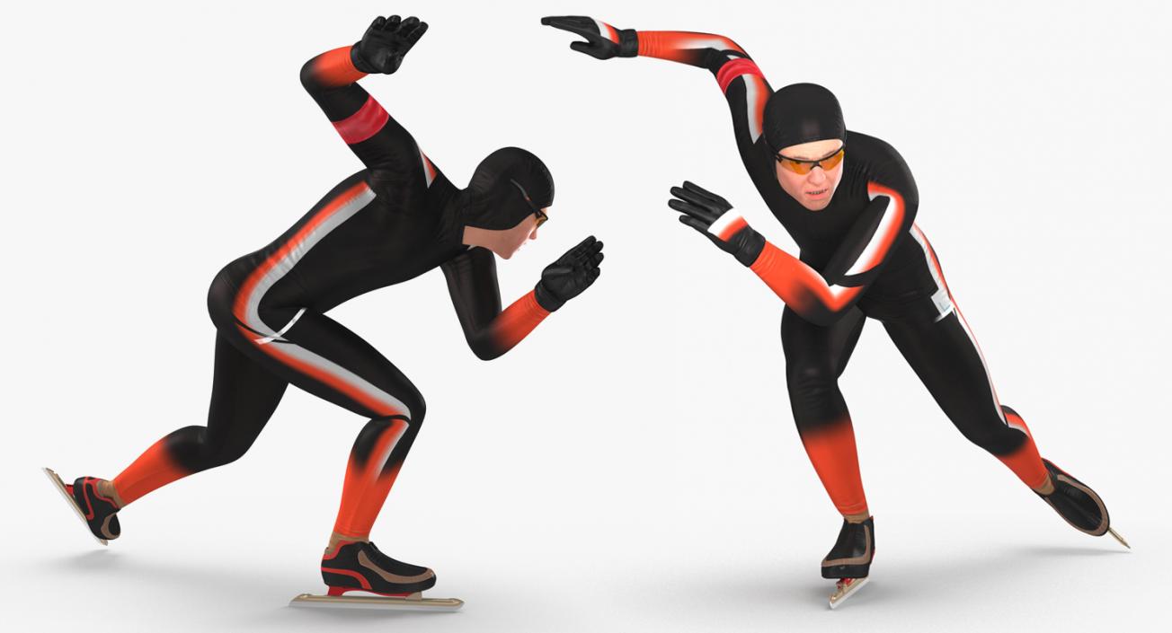 Speed Skater Generic 2 Rigged 3D model