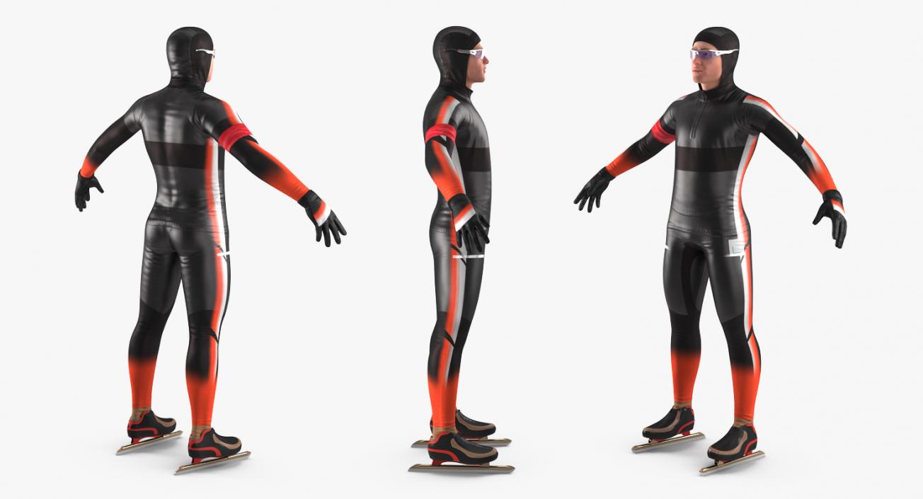 Speed Skater Generic 2 Rigged 3D model