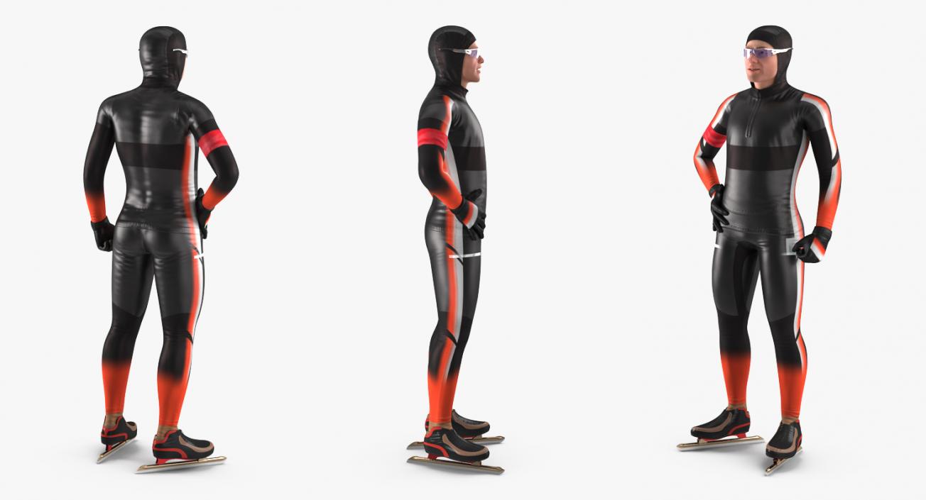 Speed Skater Generic 2 Rigged 3D model