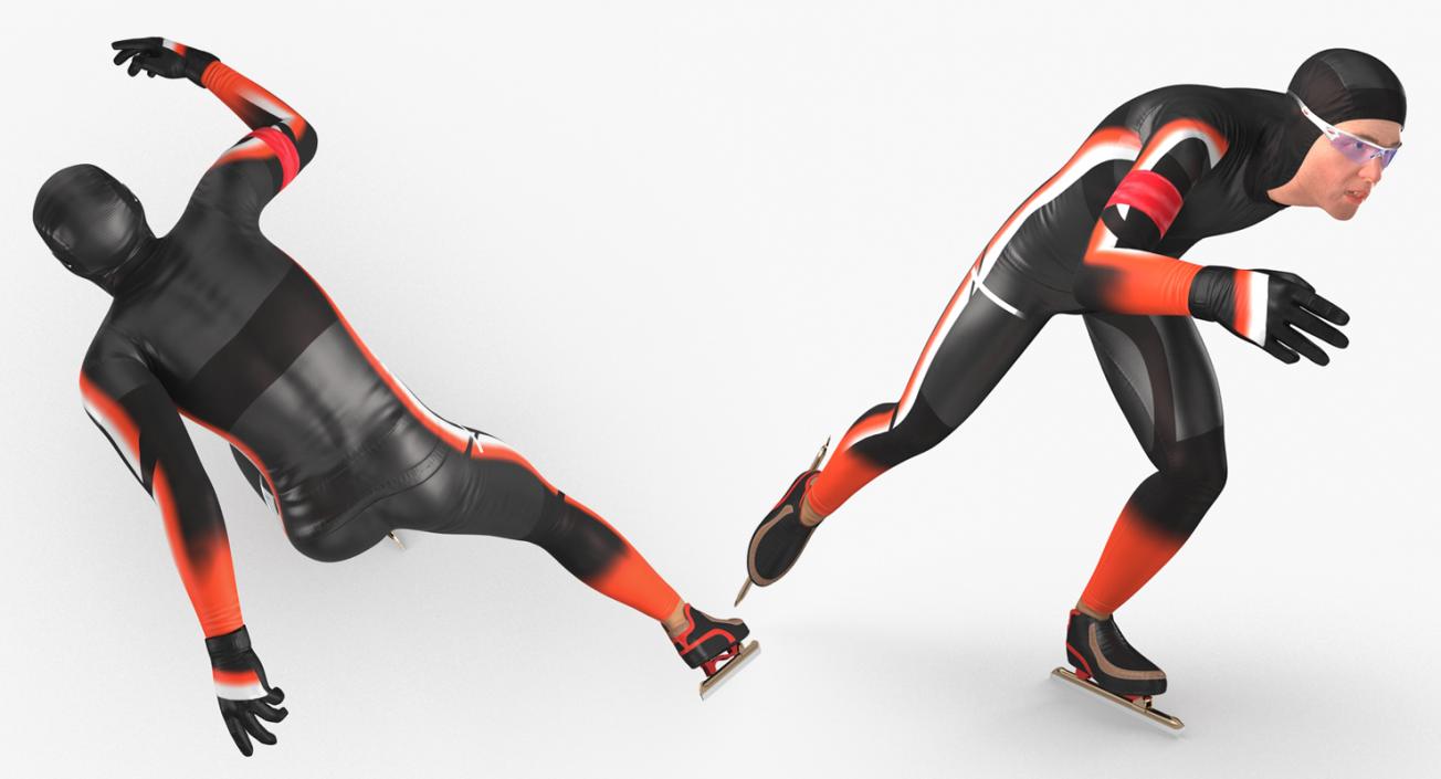 Speed Skater Generic 2 Rigged 3D model