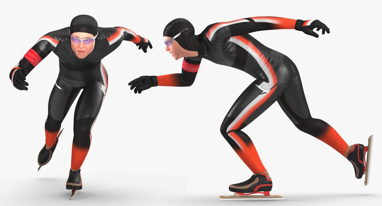 Speed Skater Generic 2 Rigged 3D model