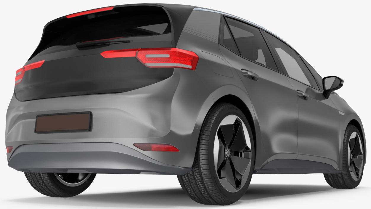 Electric Car Hatchback Rigged 3D model