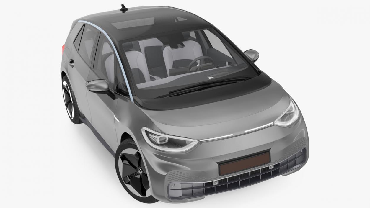 Electric Car Hatchback Rigged 3D model