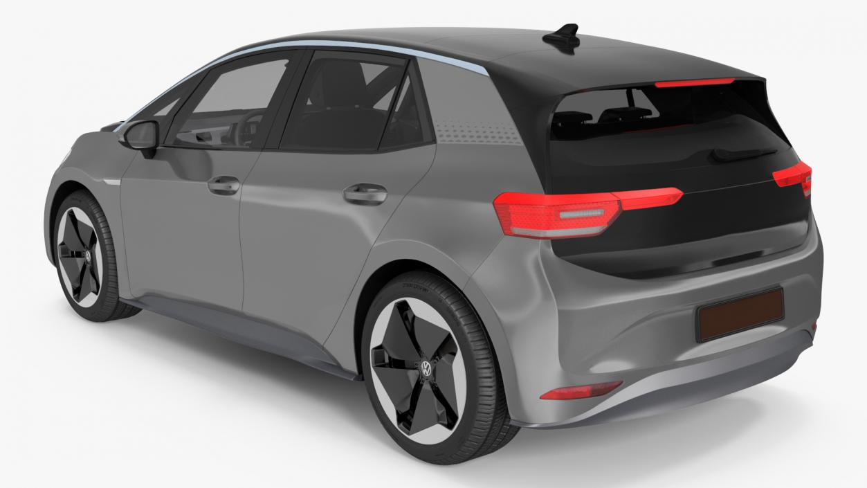 Electric Car Hatchback Rigged 3D model