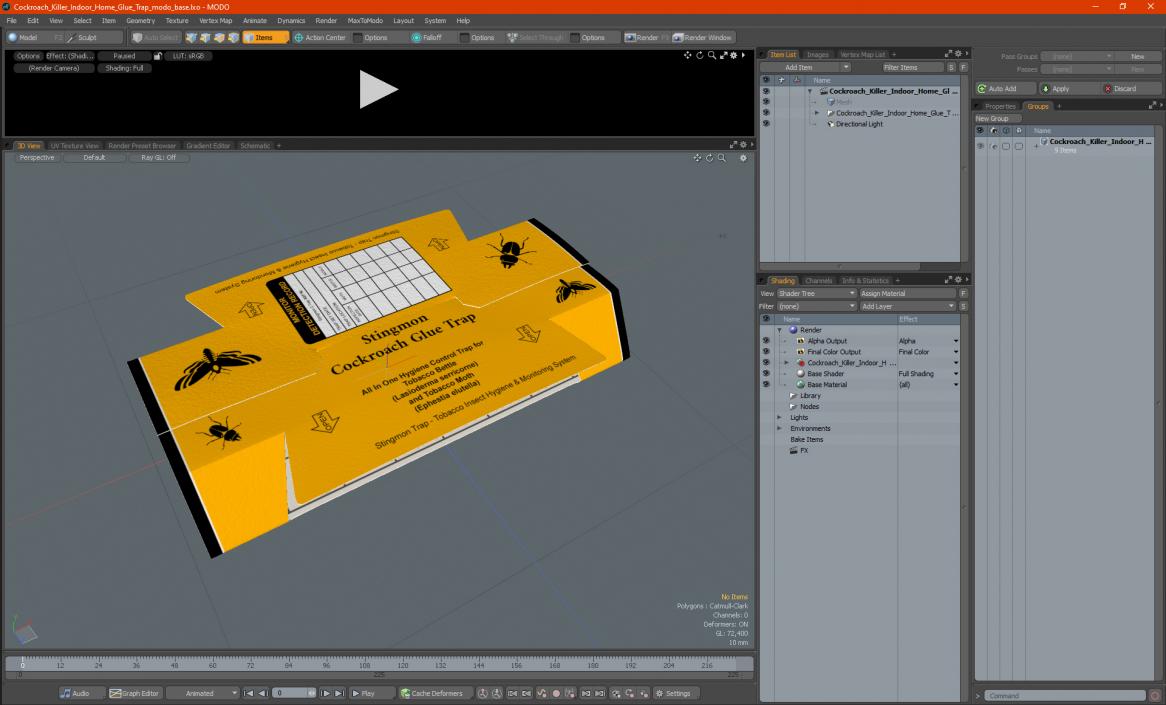 3D Cockroach Killer Indoor Home Glue Trap model