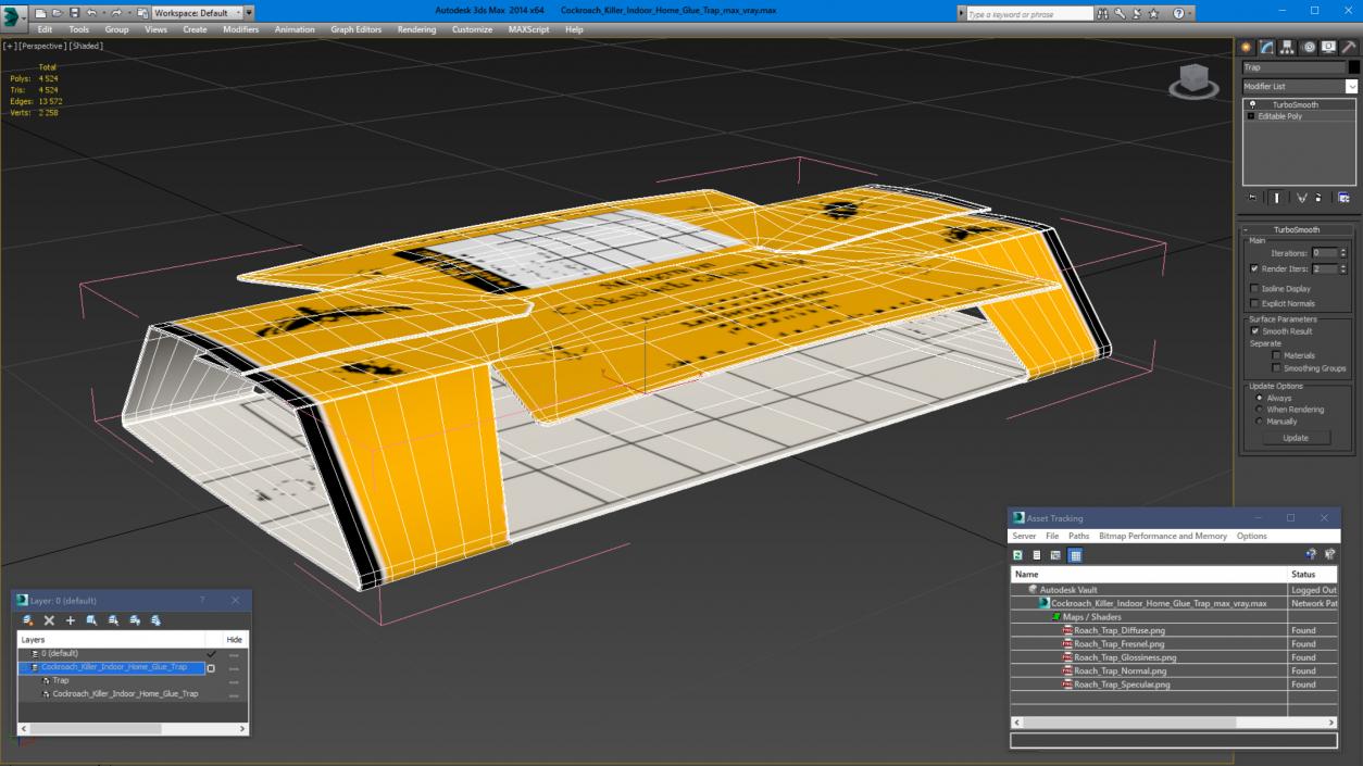 3D Cockroach Killer Indoor Home Glue Trap model