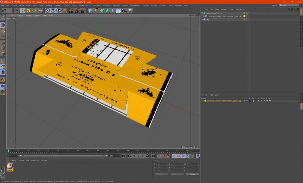 3D Cockroach Killer Indoor Home Glue Trap model