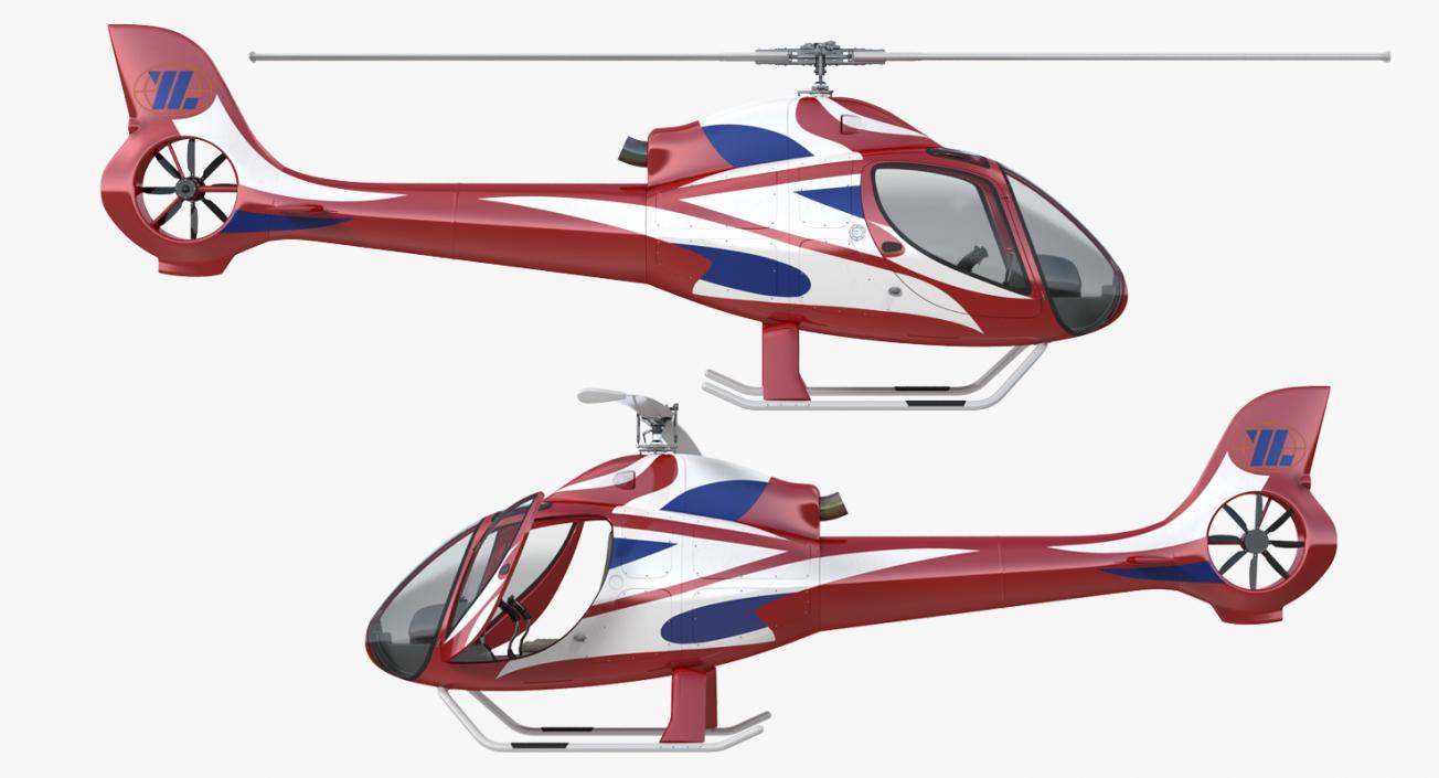 3D Helicopter RT216 Rigged model