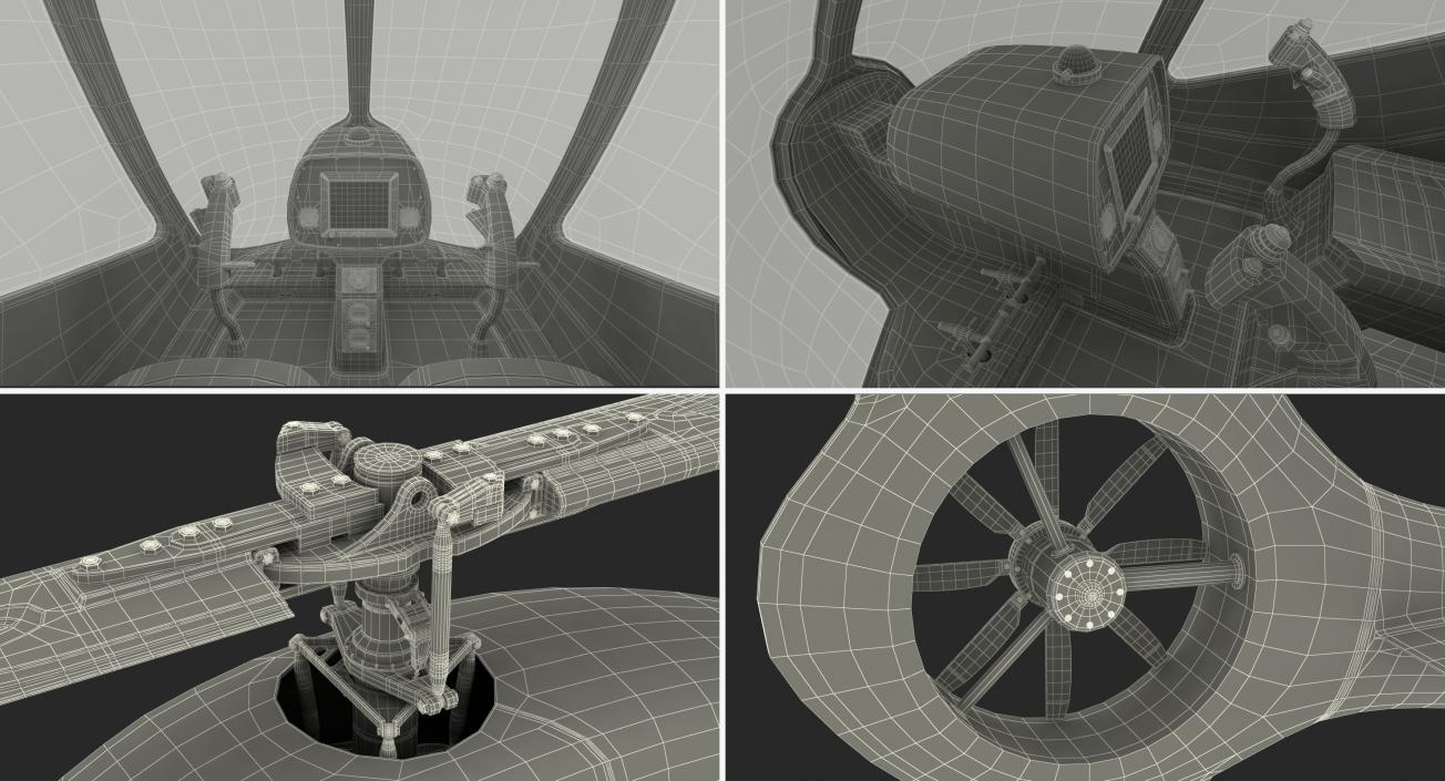 3D Helicopter RT216 Rigged model