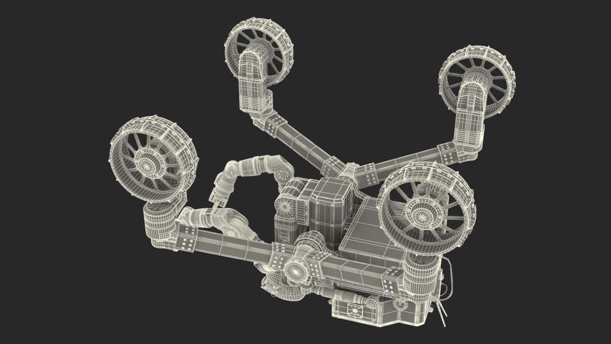 3D model GITAI R1 Lunar Robotic Rover Working Position