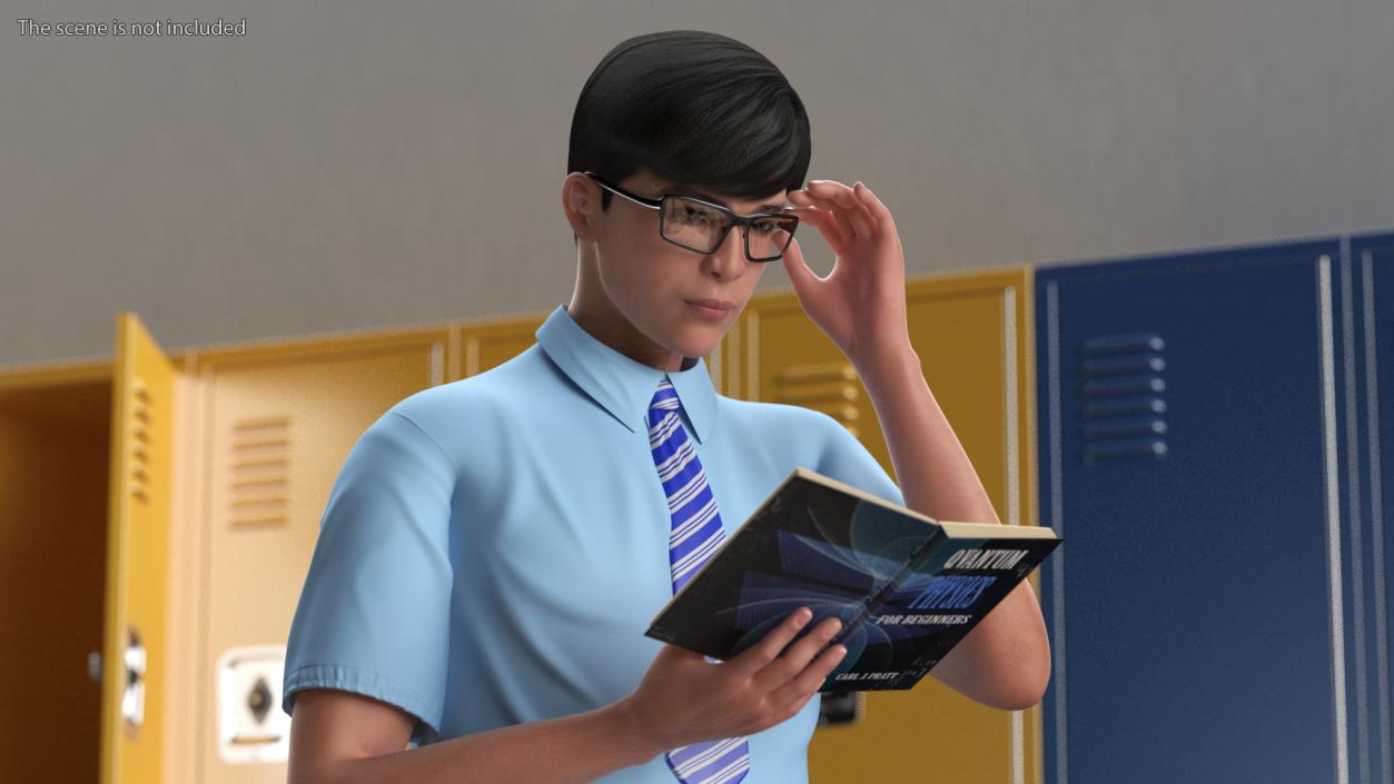 Chinese Schoolboy With Book 3D