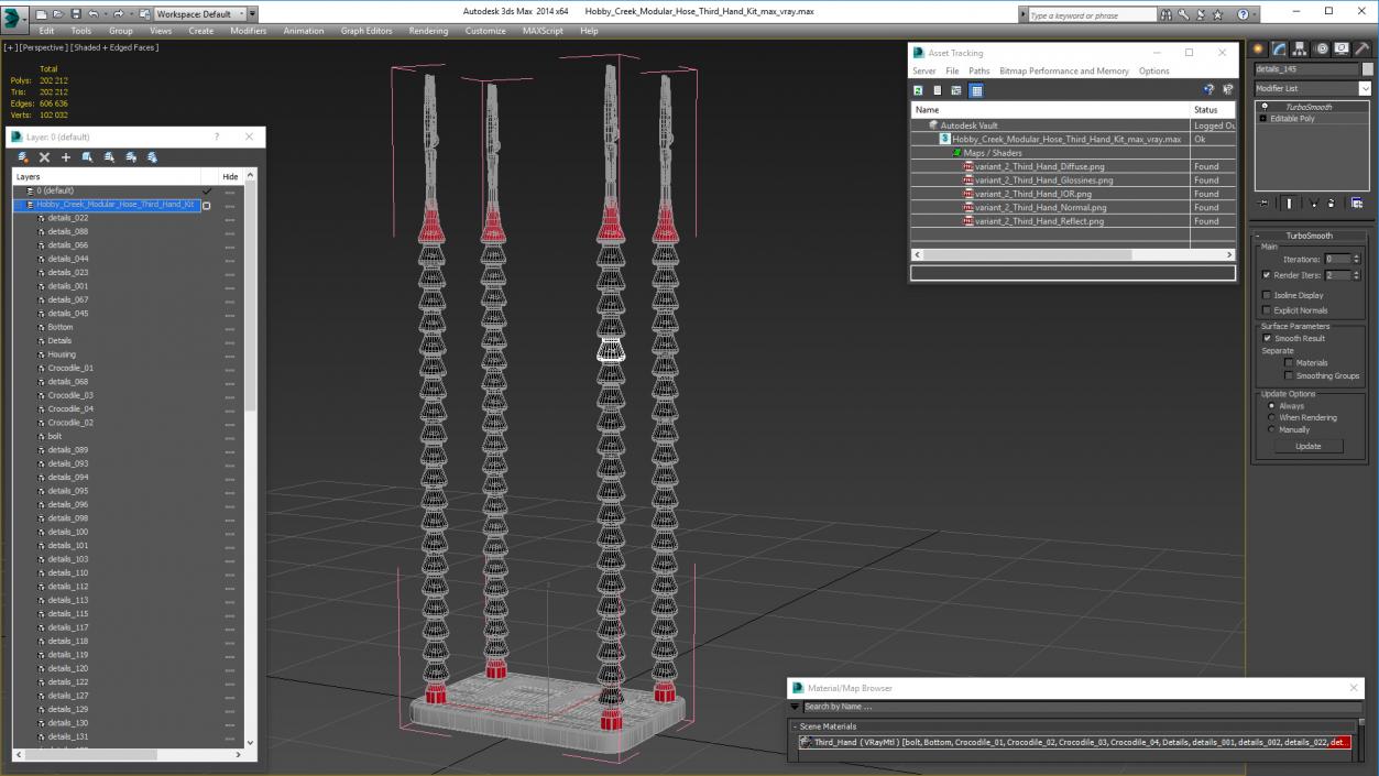 Hobby Creek Modular Hose Third Hand Kit 3D model