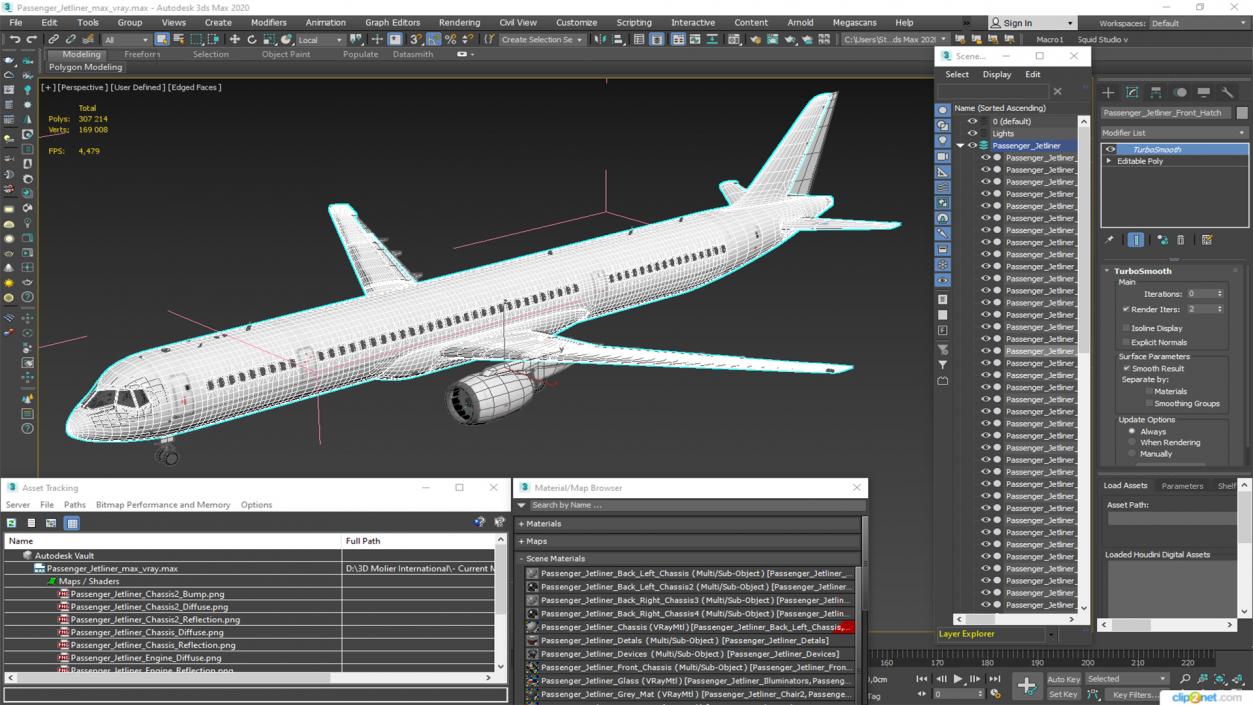 3D Passenger Jetliner model