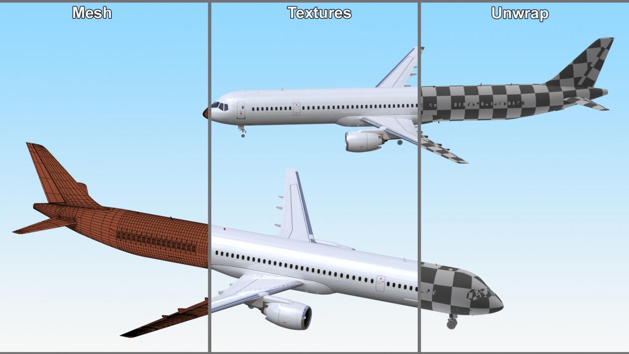 3D Passenger Jetliner model