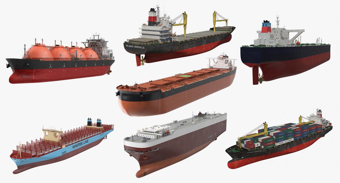 Cargo Ships Collection 5 3D model