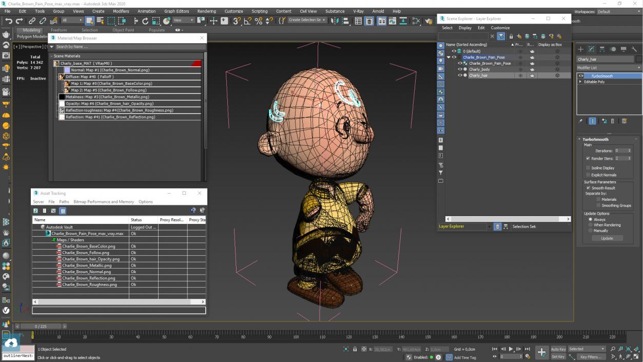 3D Charlie Brown Pain Pose model