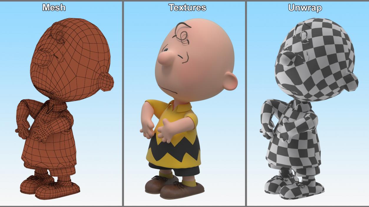 3D Charlie Brown Pain Pose model