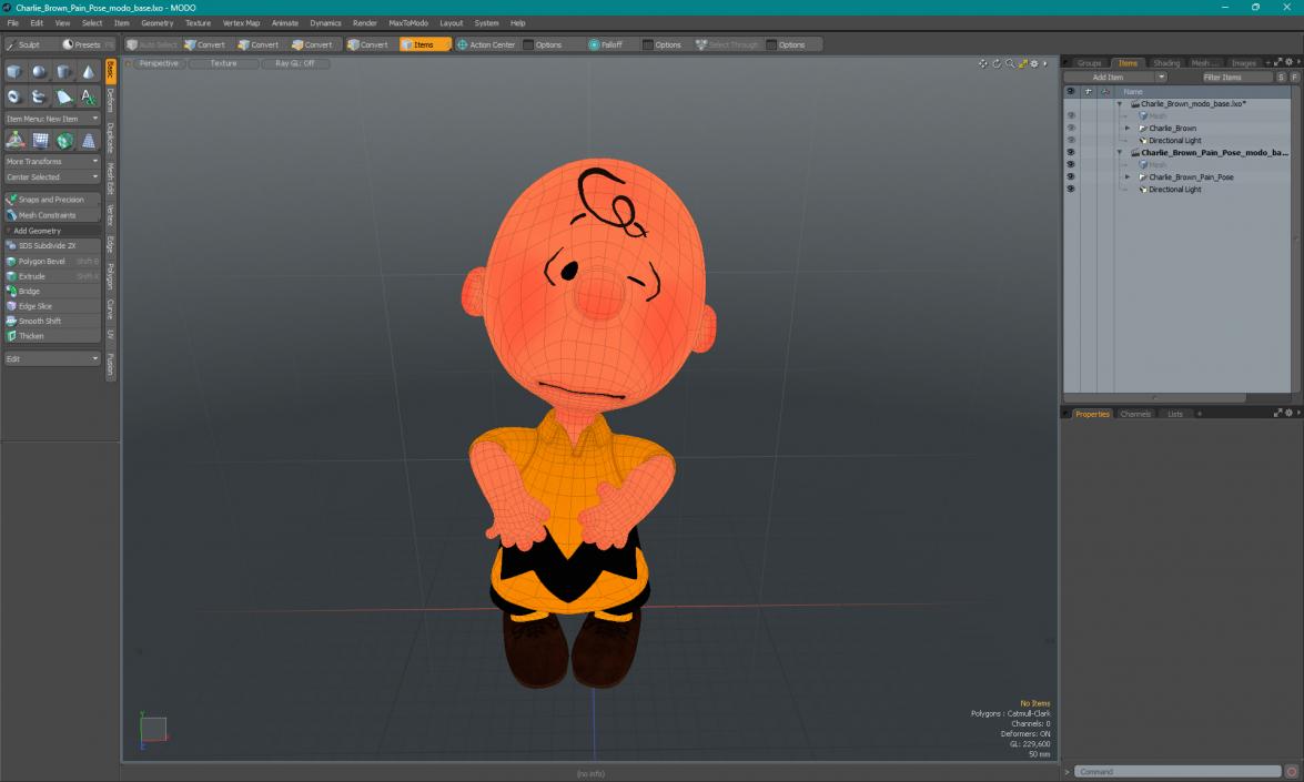 3D Charlie Brown Pain Pose model