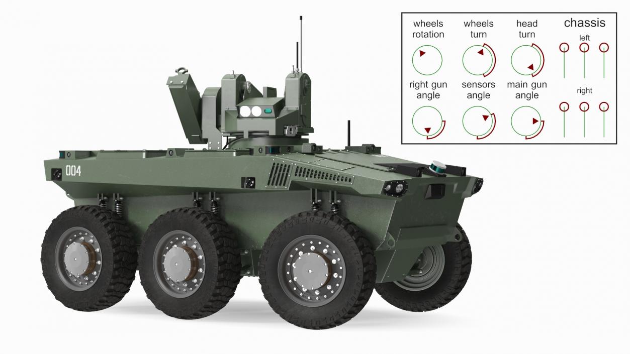 Smart Military Robot Rigged 3D