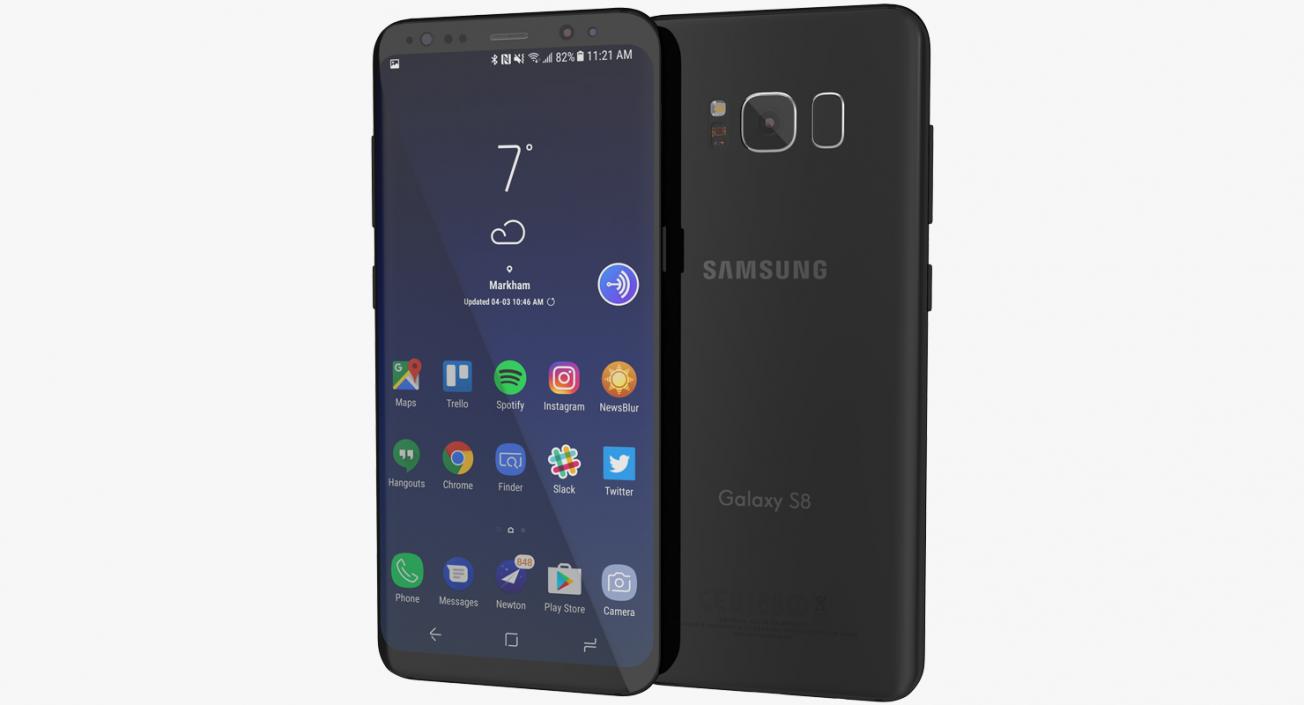 Samsung Galaxy S8 Midnight Black 3D