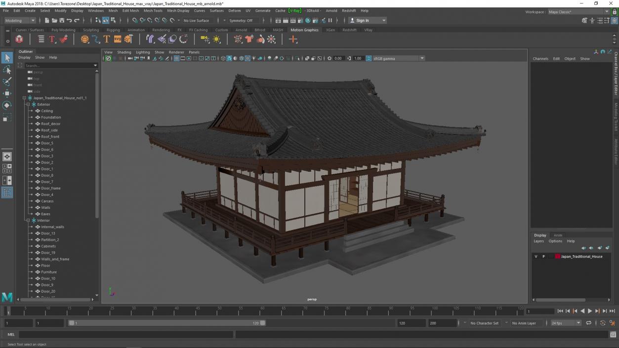 3D model Japan Traditional House 2