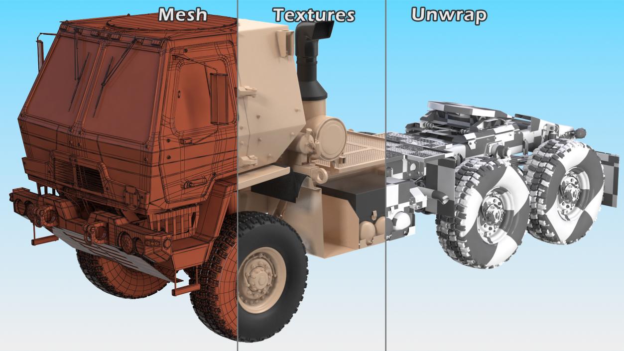 3D Oshkosh FMTV 5 Ton Tractor Rigged model