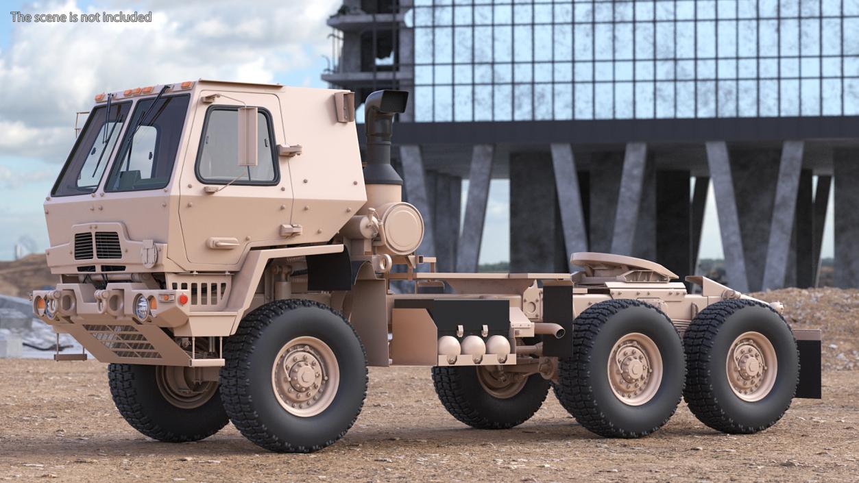 3D Oshkosh FMTV 5 Ton Tractor Rigged model