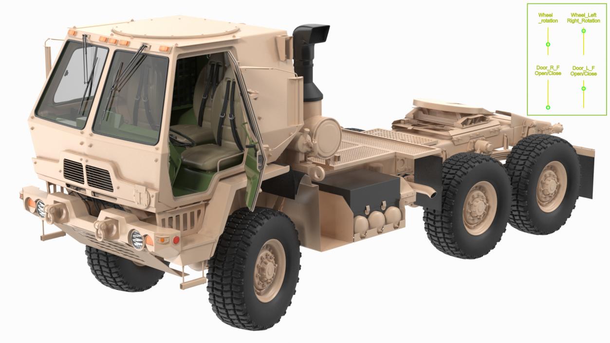 3D Oshkosh FMTV 5 Ton Tractor Rigged model