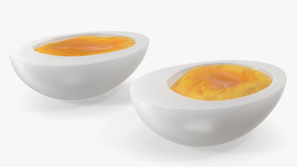 Peeled Soft Boiled Egg Halves 3D model