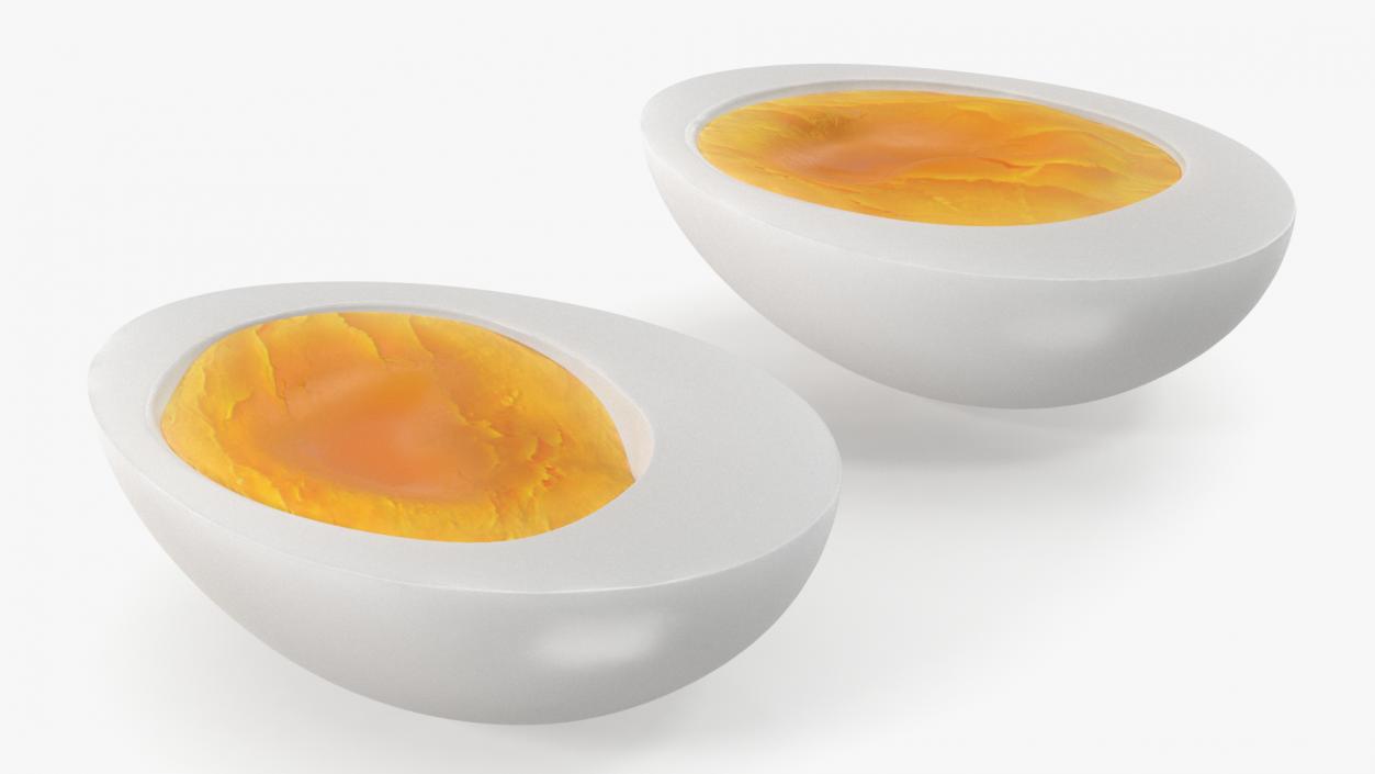 Peeled Soft Boiled Egg Halves 3D model