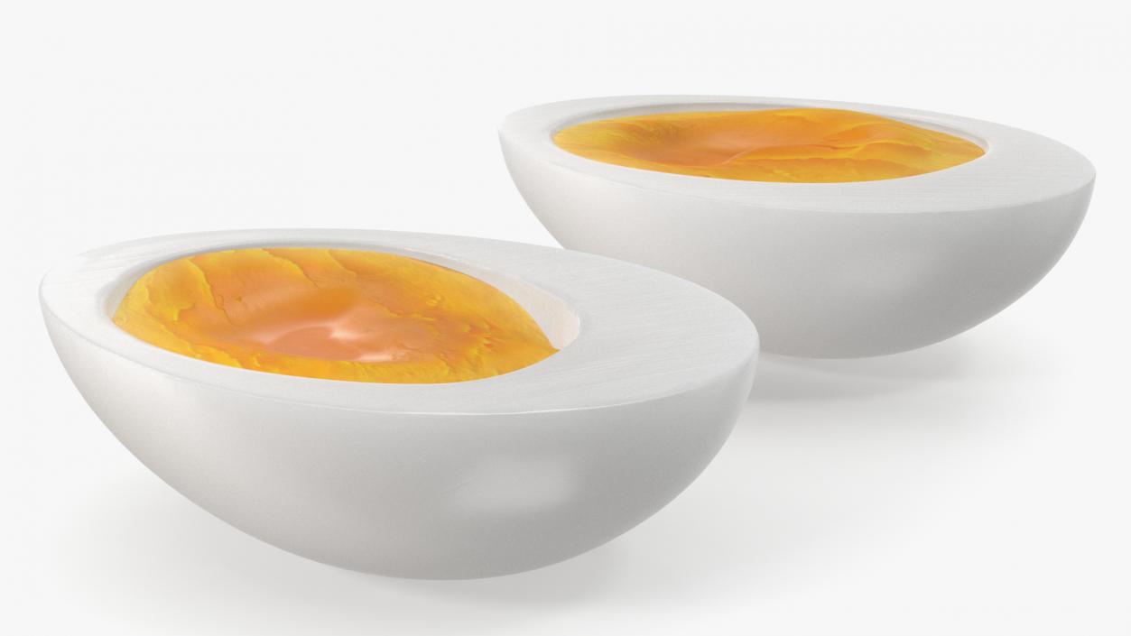 Peeled Soft Boiled Egg Halves 3D model