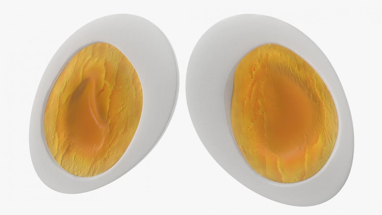 Peeled Soft Boiled Egg Halves 3D model