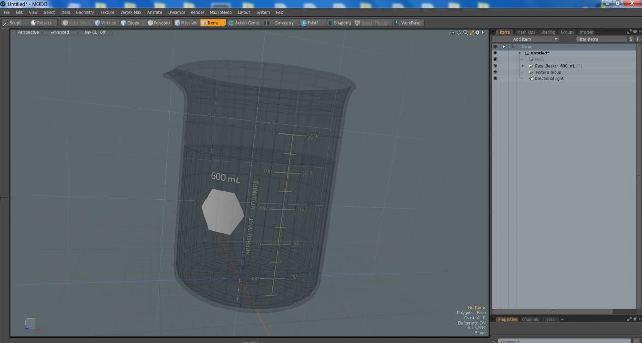 Glass Beaker 600 mL 3D model