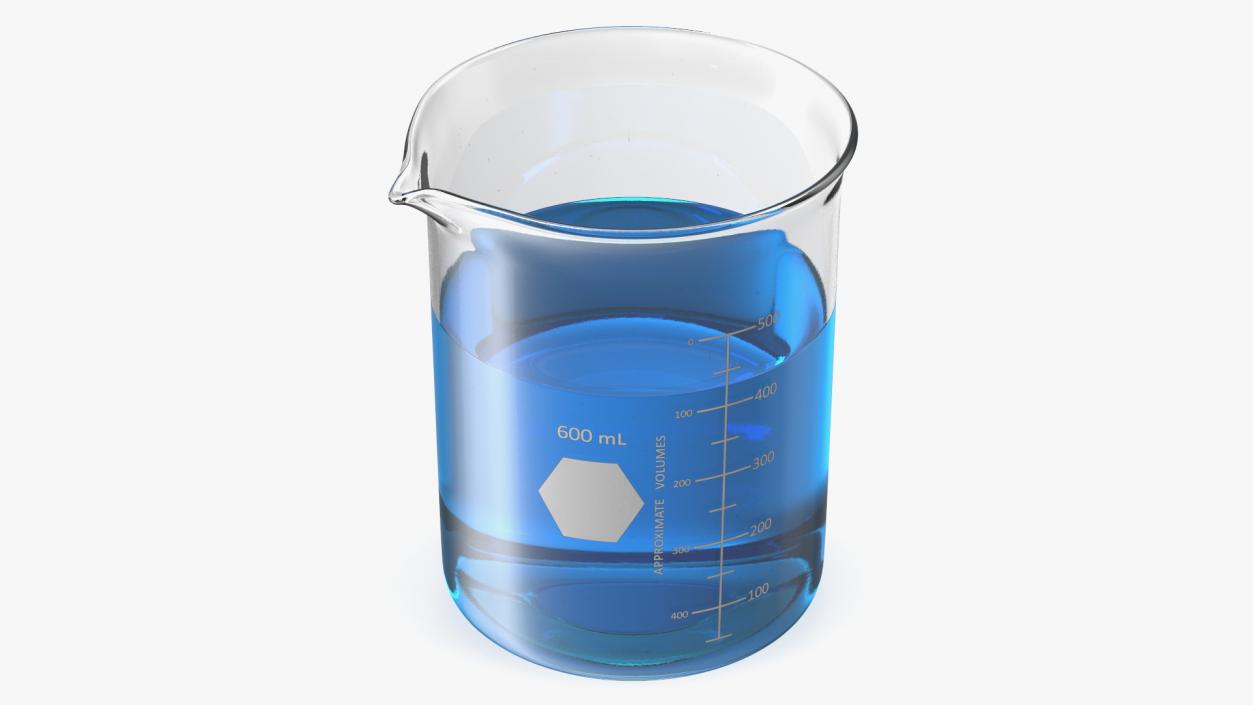 Glass Beaker 600 mL 3D model