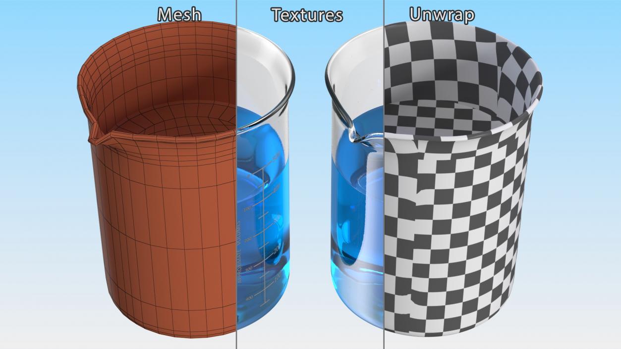 Glass Beaker 600 mL 3D model